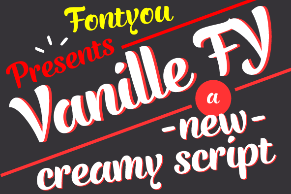 Displaying the beauty and characteristics of the Vanille FY font family.