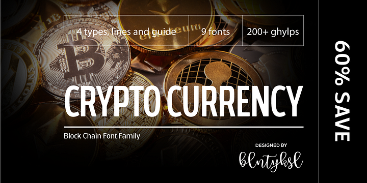 Cryptocurrency font family by Bülent Yüksel