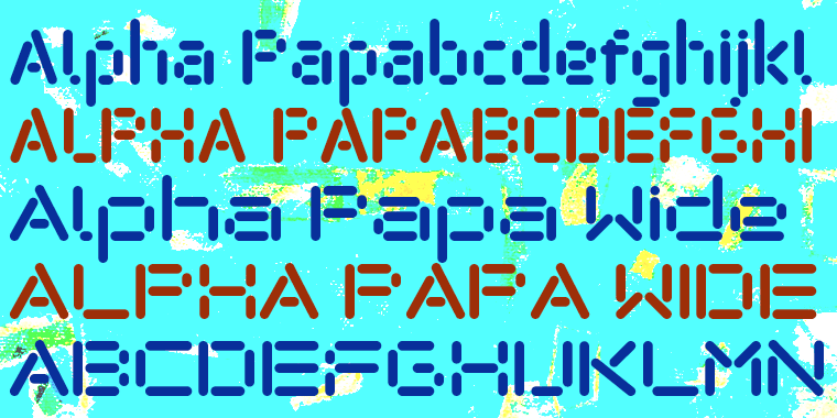 Displaying the beauty and characteristics of the AlphaPapa font family.