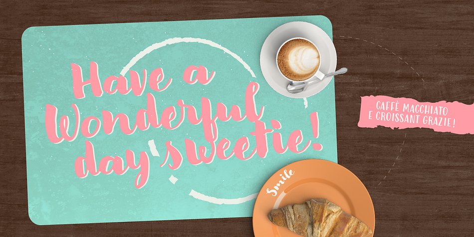 The result is a fresh font family perfect to create headlines, posters, DIY hand-lettered artwork, books, holiday cards, wrapping paper, invitations, T-shirts, labels, packaging for cosmetics, fashion supplies, food products, artisanal goods, and an endless array of options for your projects.