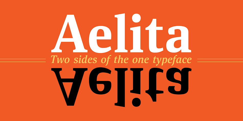 Aelita is a low contrast serif typeface in 6 styles.