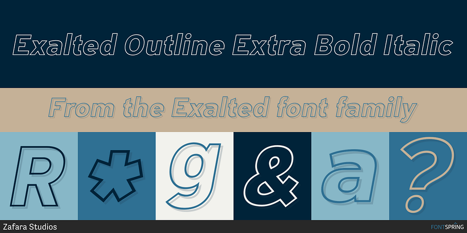 Exalted Outline Extra Bold Italic Font