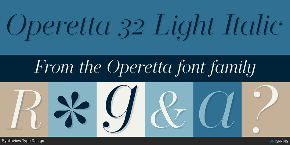 Operetta 32 Light Italic Font