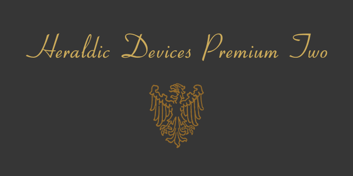 Highlighting the Heraldic Devices Premium font family.