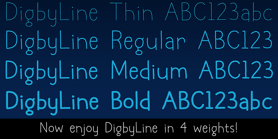 Digby font family example.