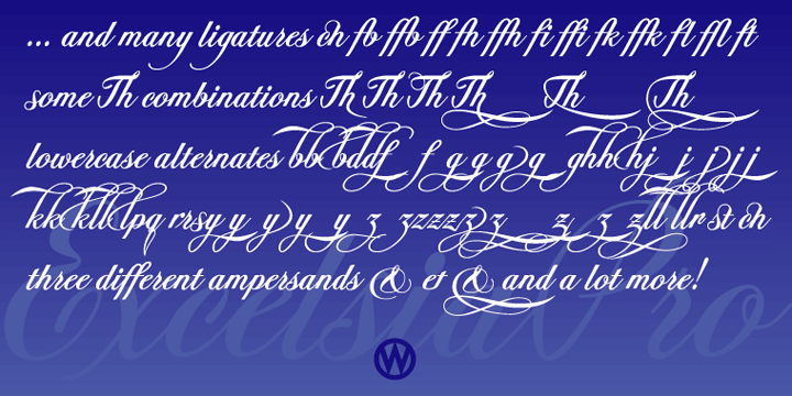 Excelsia Pro font family example.