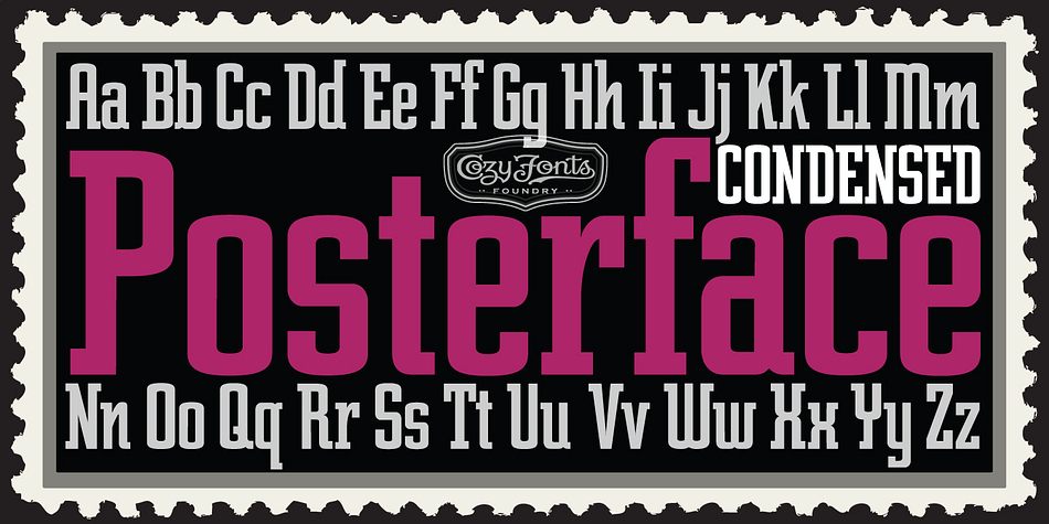 Displaying the beauty and characteristics of the Posterface font family.