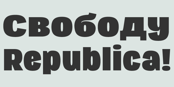 Displaying the beauty and characteristics of the Republica 4F font family.