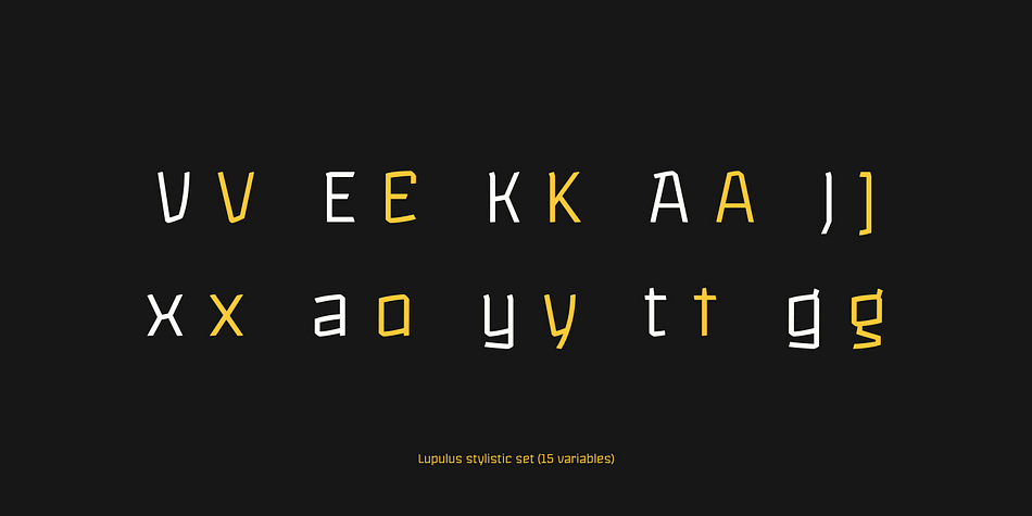 Lupulus font family example.