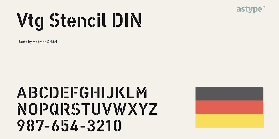 The Vtg Stencil series of fonts from astype are based on real world stencils.