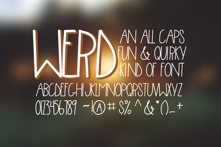 Displaying the beauty and characteristics of the Werd font family.