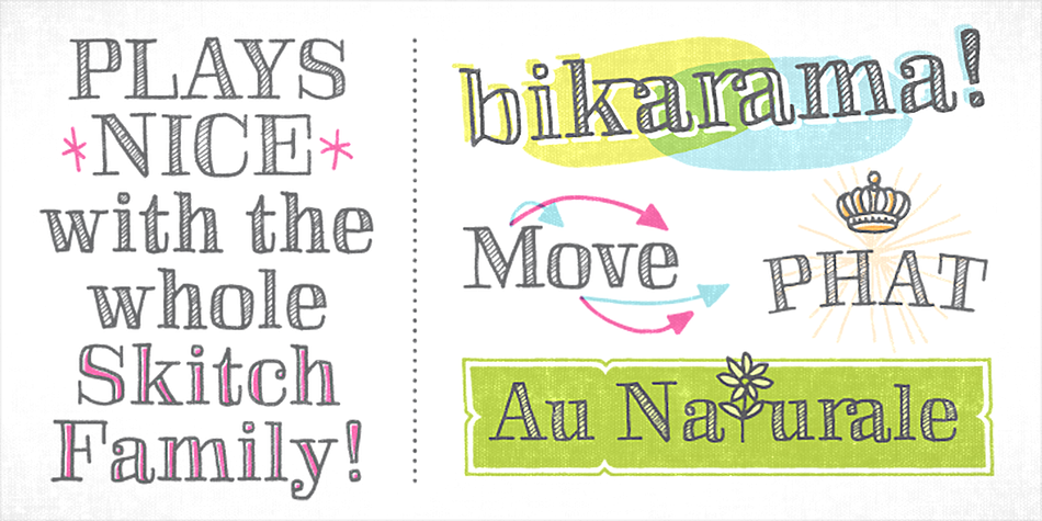 Emphasizing the popular Skitch font family.