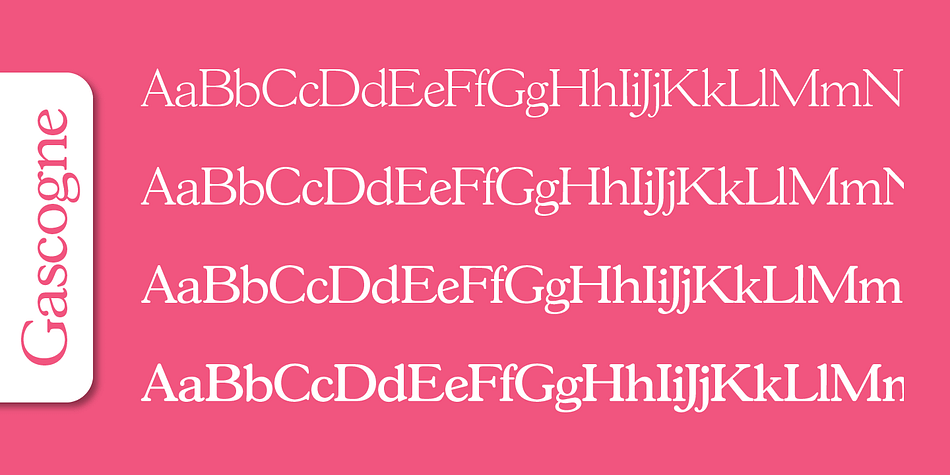 Emphasizing the favorited Gascogne Serial font family.