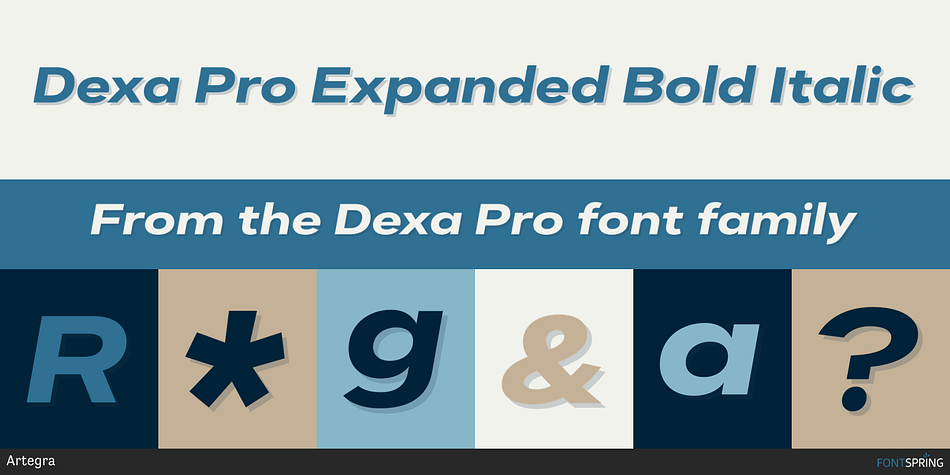 Dexa Pro Expanded Bold Italic Font