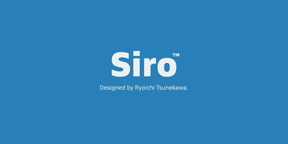 Siro is a large x-height sans-serif family for text designed by Ryoichi Tsunekawa.