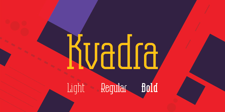 Displaying the beauty and characteristics of the Kvadra font family.