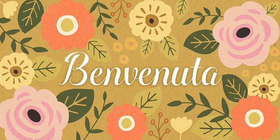 Ciao Bella font family sample image.