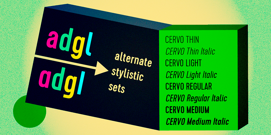 Cervo font family example.