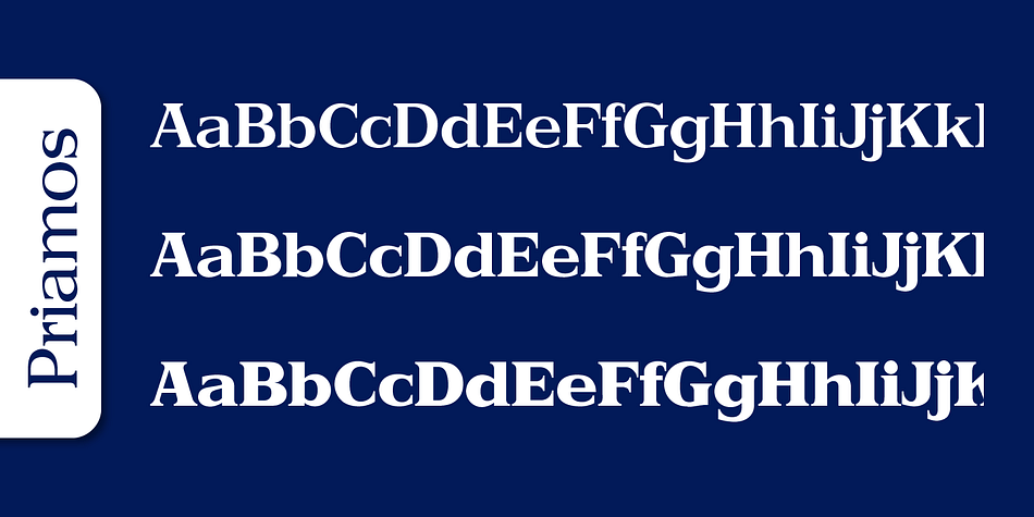 Emphasizing the popular Priamos Serial font family.