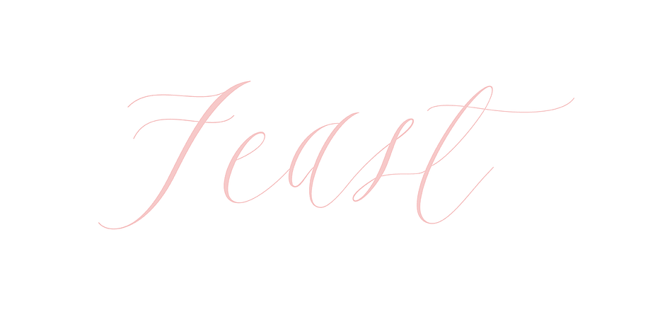 Feast is a calligraphy style font designed by Alissa Mazzenga.