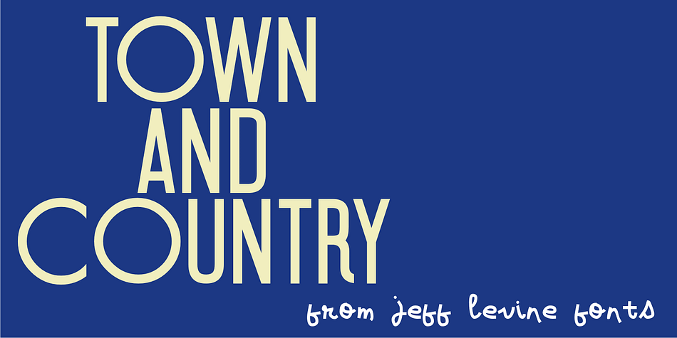 Town and Country JNL features a mix of block-style characters along with rounded ones found so often in the Art Deco fonts of the 1940s.