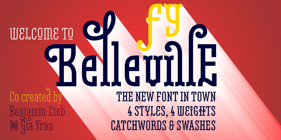 Displaying the beauty and characteristics of the Belleville font family.