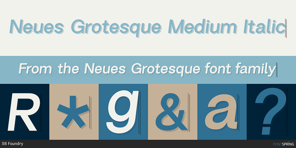 Neues Grotesque Medium Italic Font