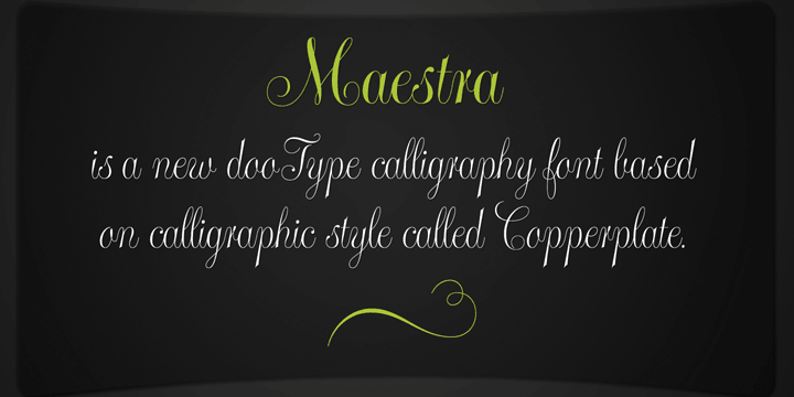 Displaying the beauty and characteristics of the Maestra font family.