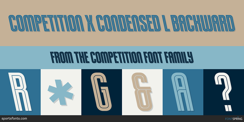 Competition X Condensed L Backward Font