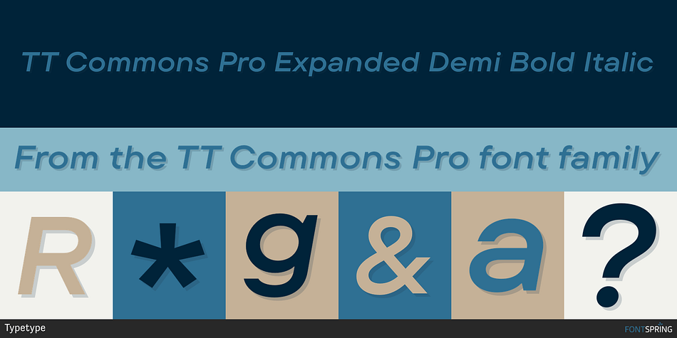 TT Commons Pro Expanded Demi Bold Italic Font