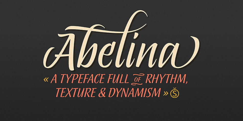 «Abelina» is a typeface that can be used in display sizes for titles where part of the central premise is to emulate certain features of gestural handwriting.