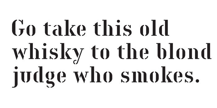 Displaying the beauty and characteristics of the Compass TRF Stencil font family.