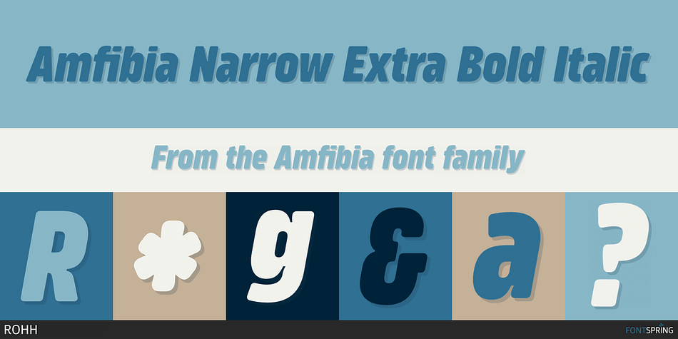 Amfibia Narrow Extra Bold Italic Font