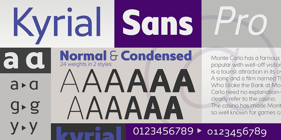 Highlighting the Kyrial Sans Pro font family.
