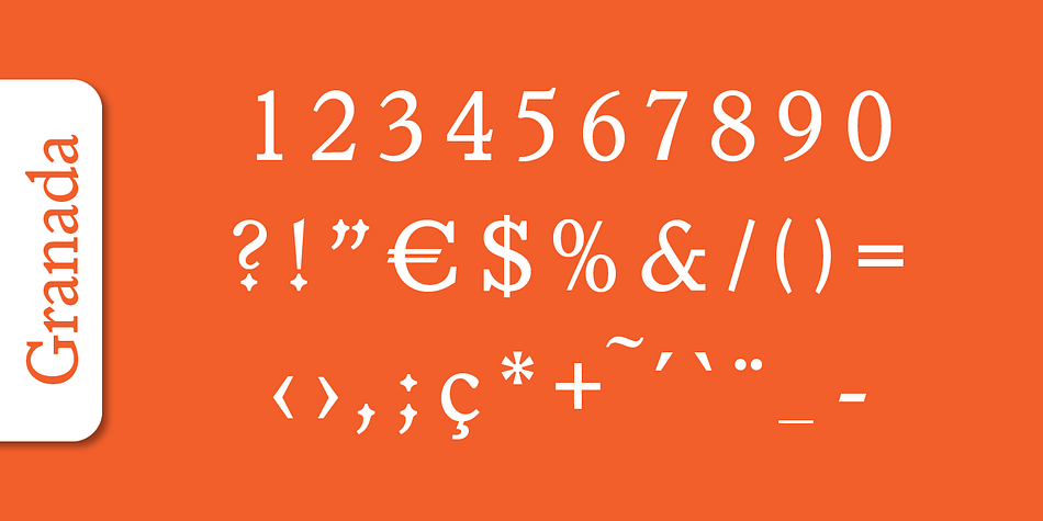 Granada Serial font family example.