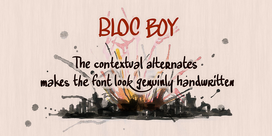 Displaying the beauty and characteristics of the Bloc Boy font family.