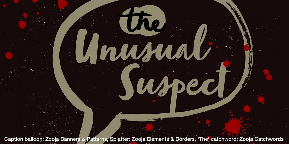 Designed by Stephen Miggas, Zooja is a dingbat and brush display font family.