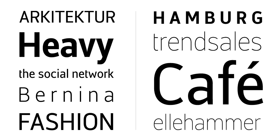 Centuma font family sample image.