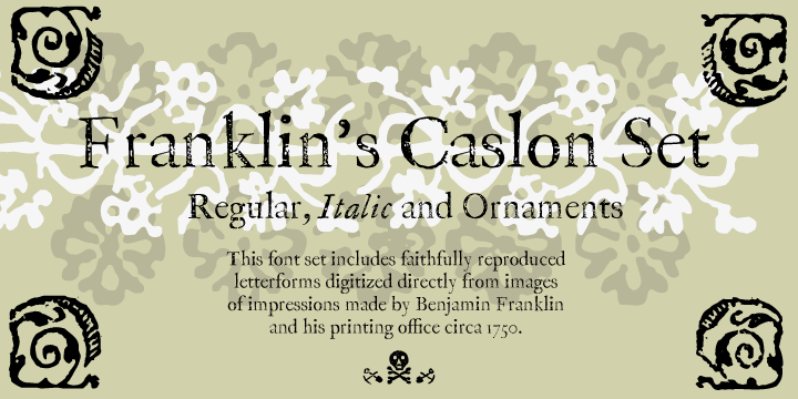 Displaying the beauty and characteristics of the P22 Franklin Caslon font family.