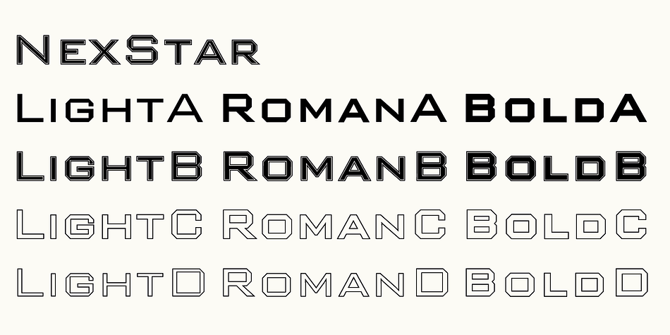 Nexstar font family example.