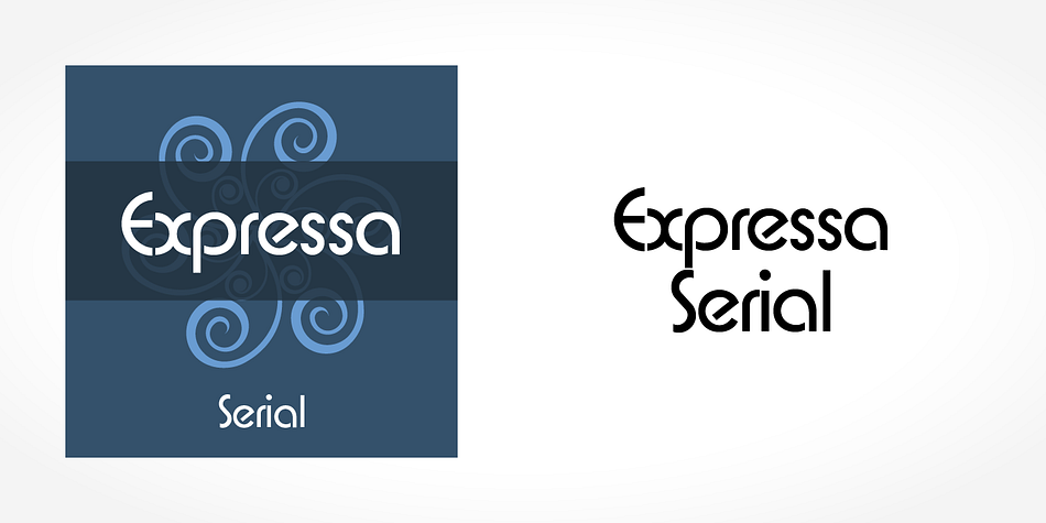 Displaying the beauty and characteristics of the Expressa Serial font family.