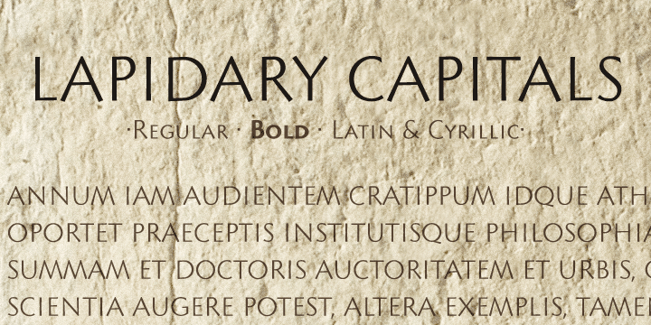 Based on Roman lapidary writing from 2nd century BC.