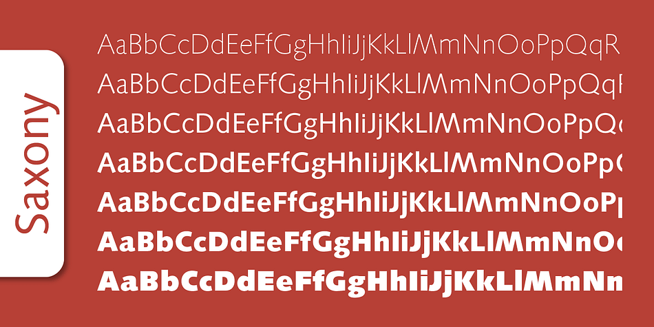 Saxony Serial font family sample image.