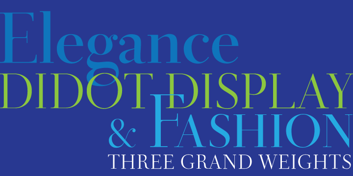 In spite of its name, this font family embodies the ultimate classic modern advertising typeface, rather than concern itself with revivalism or Didone authenticity.