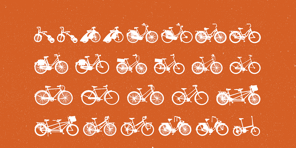 Bikes is a dingbat font that lives up to its name.