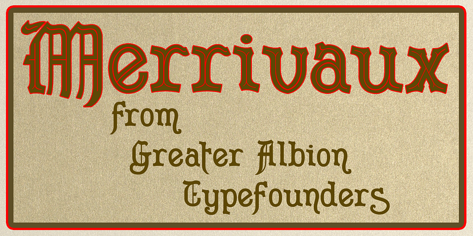 Some time ago, when we were working on our Merrivale family, it occurred to us that an adaptation of the design, incorporating selected Blackletter elements, would be in the best traditions of 19th and 20th century blackletter revivals, which combine all the spirit of the middle ages with modern legibility-think of Goudy Medieval as an example.