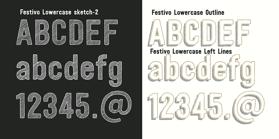 Highlighting the Festivo Lowercase font family.
