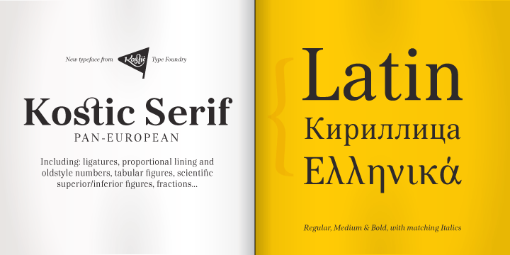 Emphasizing the favorited Kostic Serif font family.