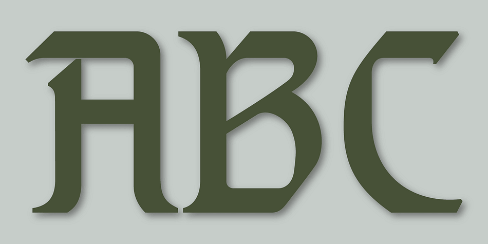 Gothic Initials font family example.