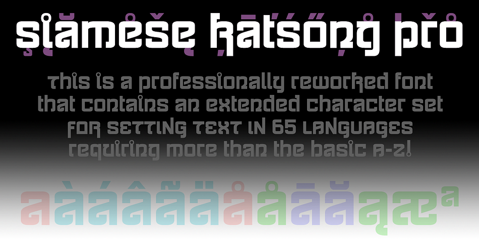 Siamese Katsong Pro font family sample image.